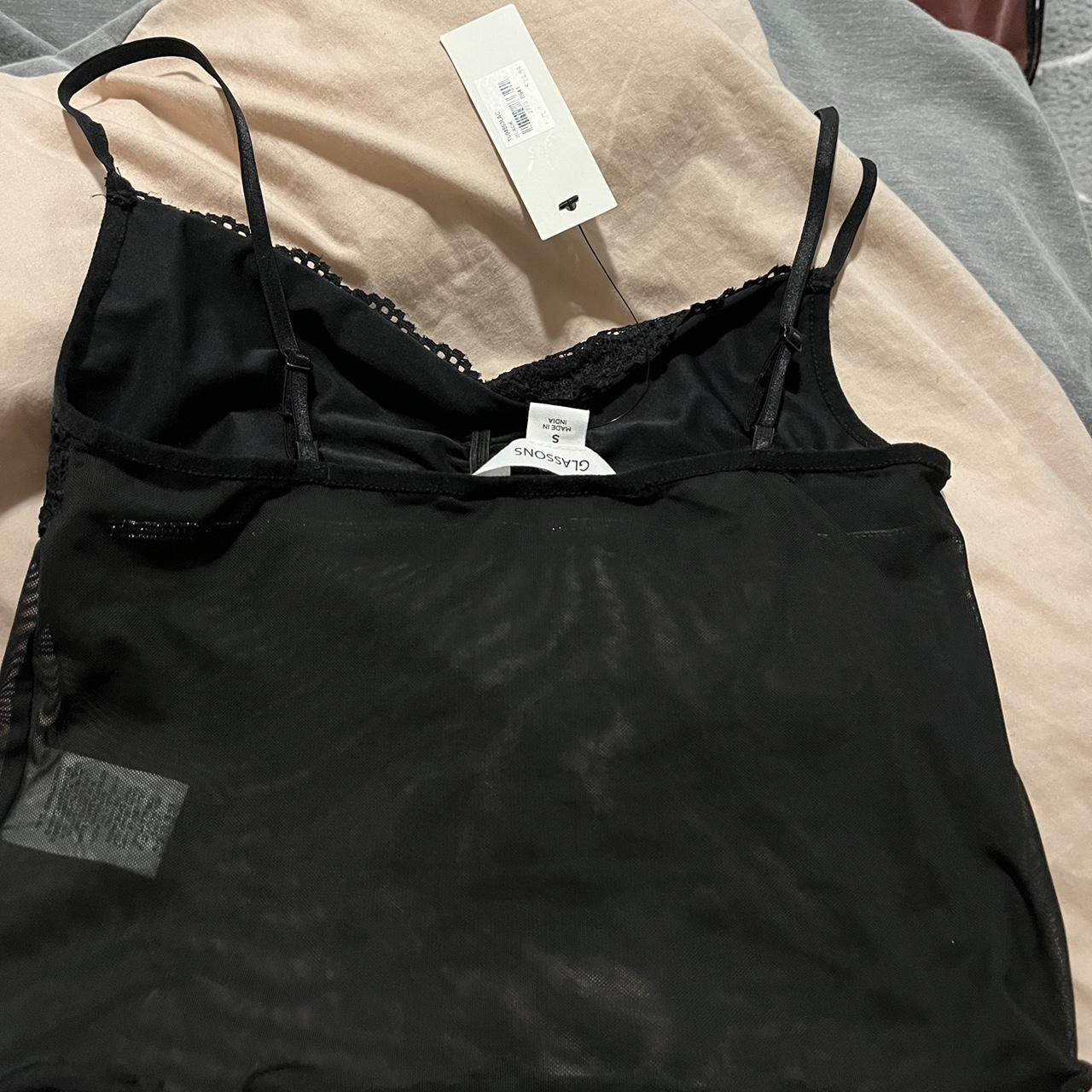 BNWT black lace cami top from Glassons, size small.... - Depop