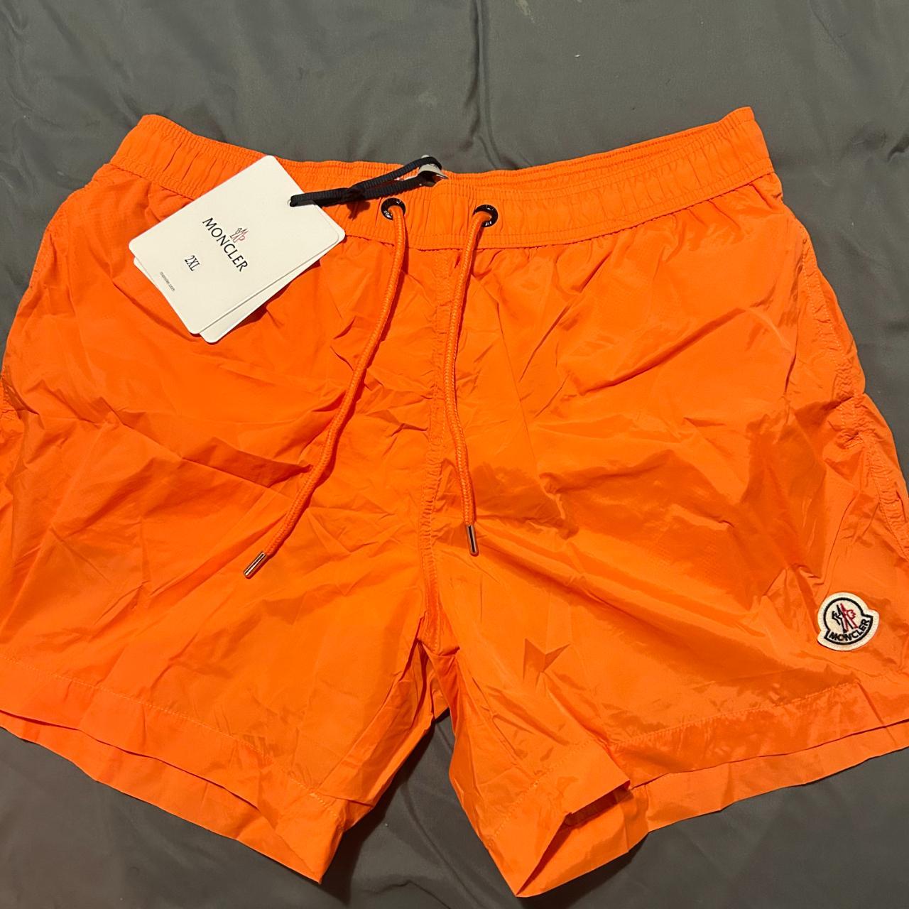 Moncler Shorts Orange £100 ONO Brand New - Depop