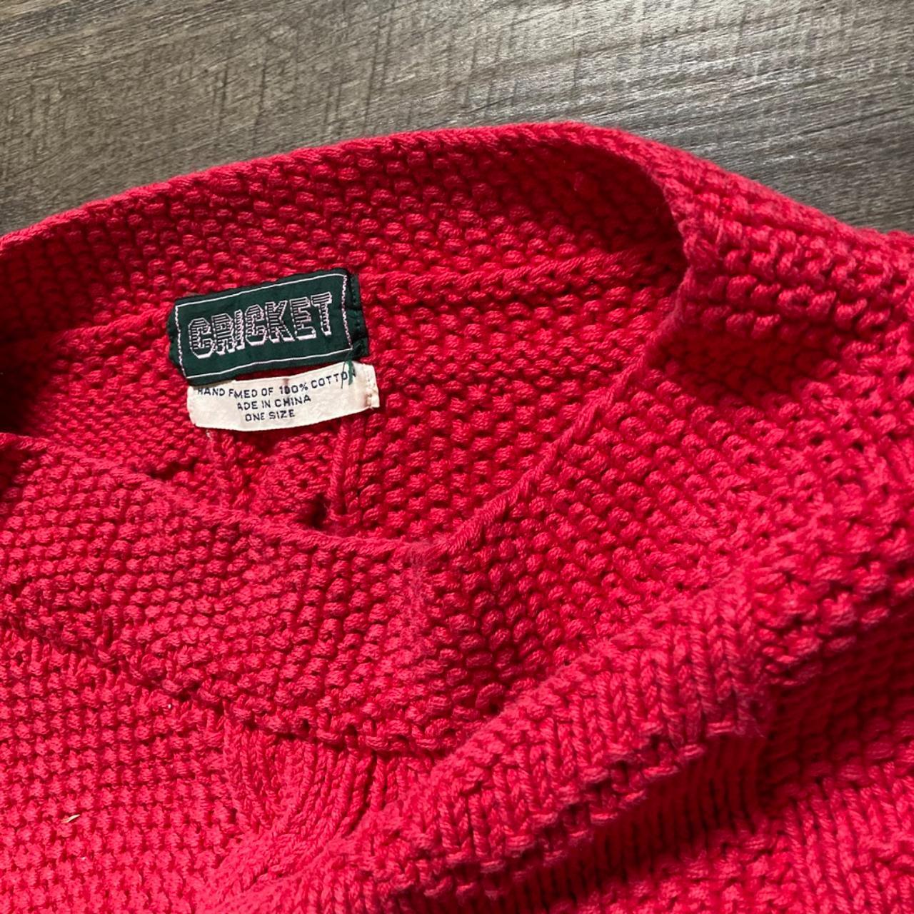 American Vintage Women's Pink and Red Jumper Depop