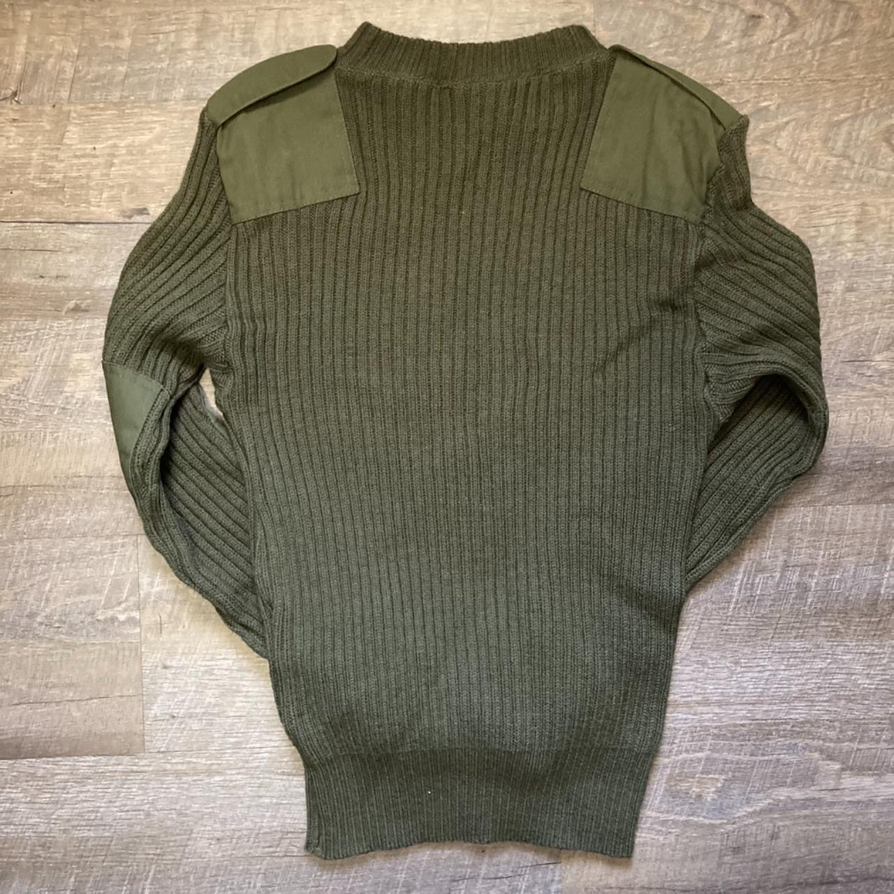 American Vintage Men's Khaki and Green Jumper | Depop