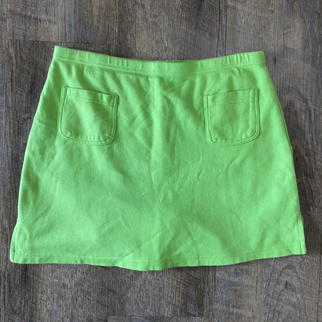 2000s Lime Green Mini Skirt Skort ♡cutest bright... - Depop
