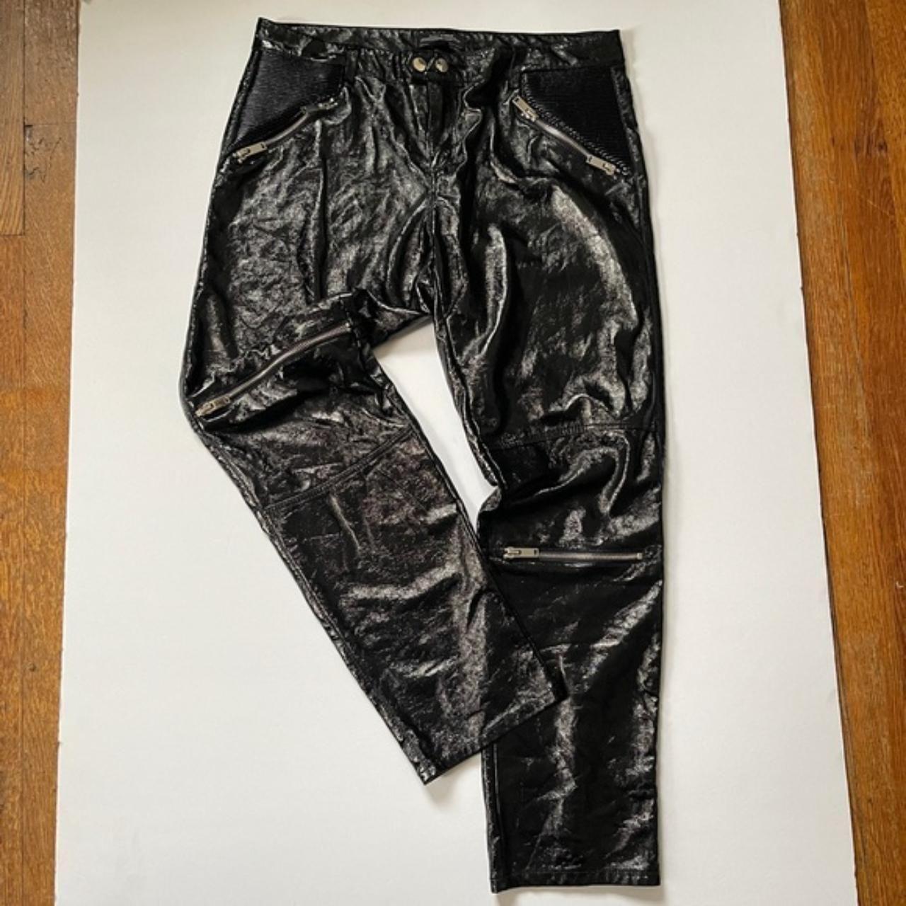 Patent pants zara on sale