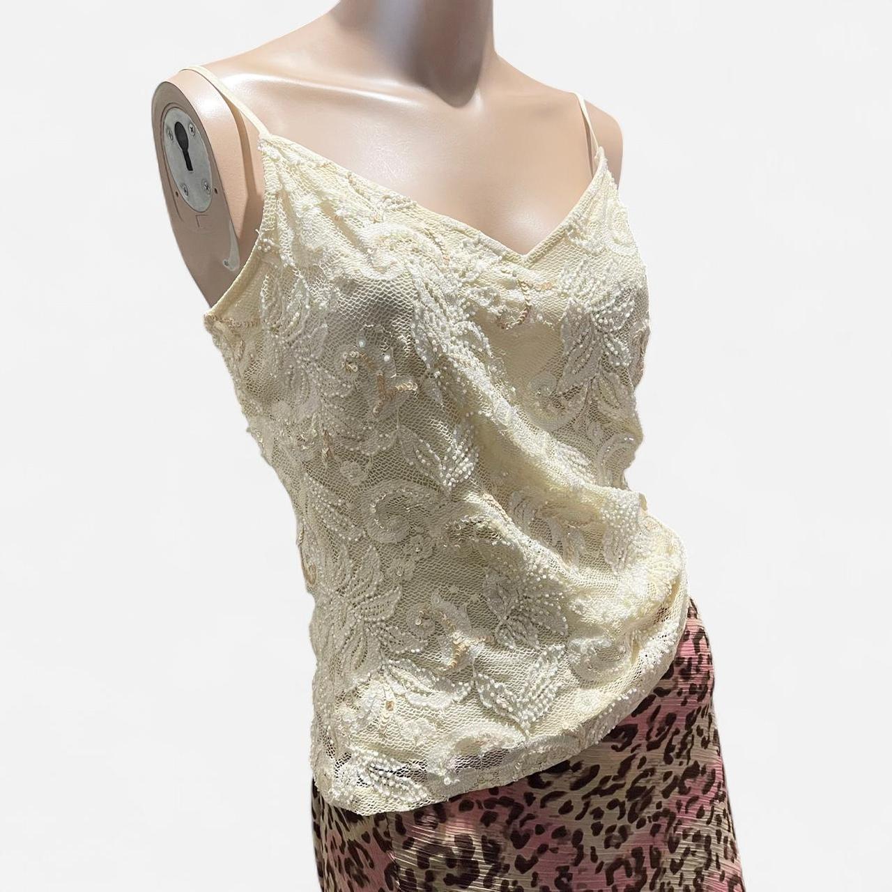 Cache Women's Blouse - Cream - L – Cache beaded f… - image 2