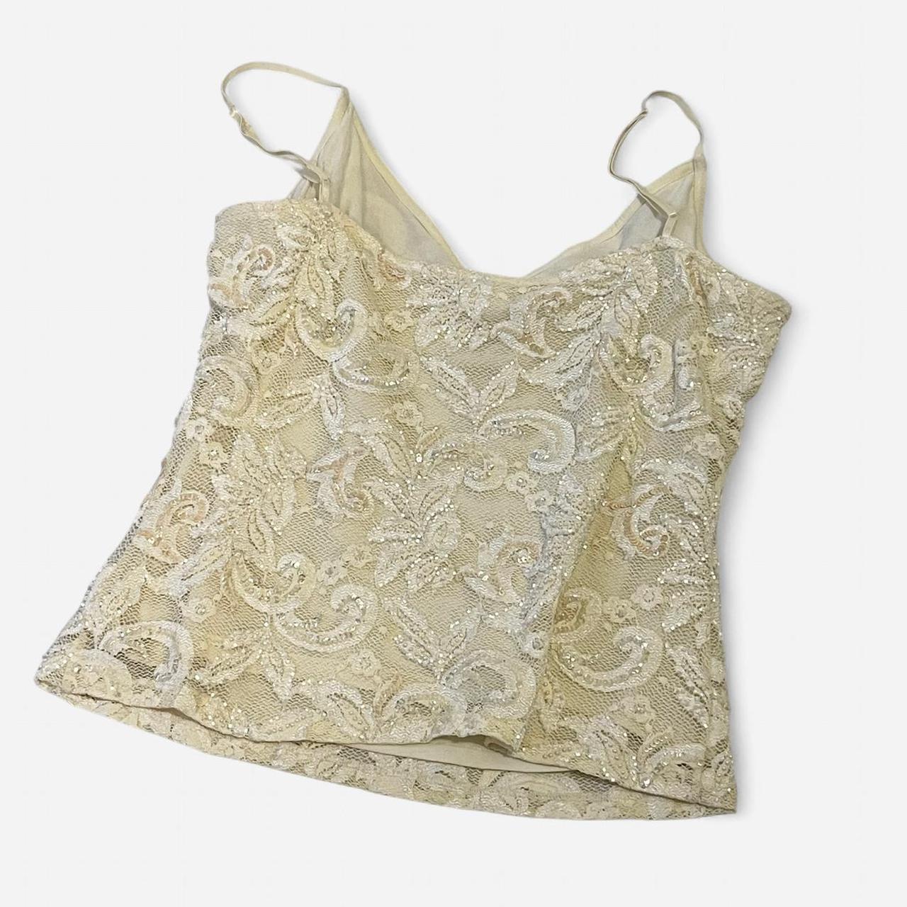 Cache Women's Blouse - Cream - L – Cache beaded f… - image 6