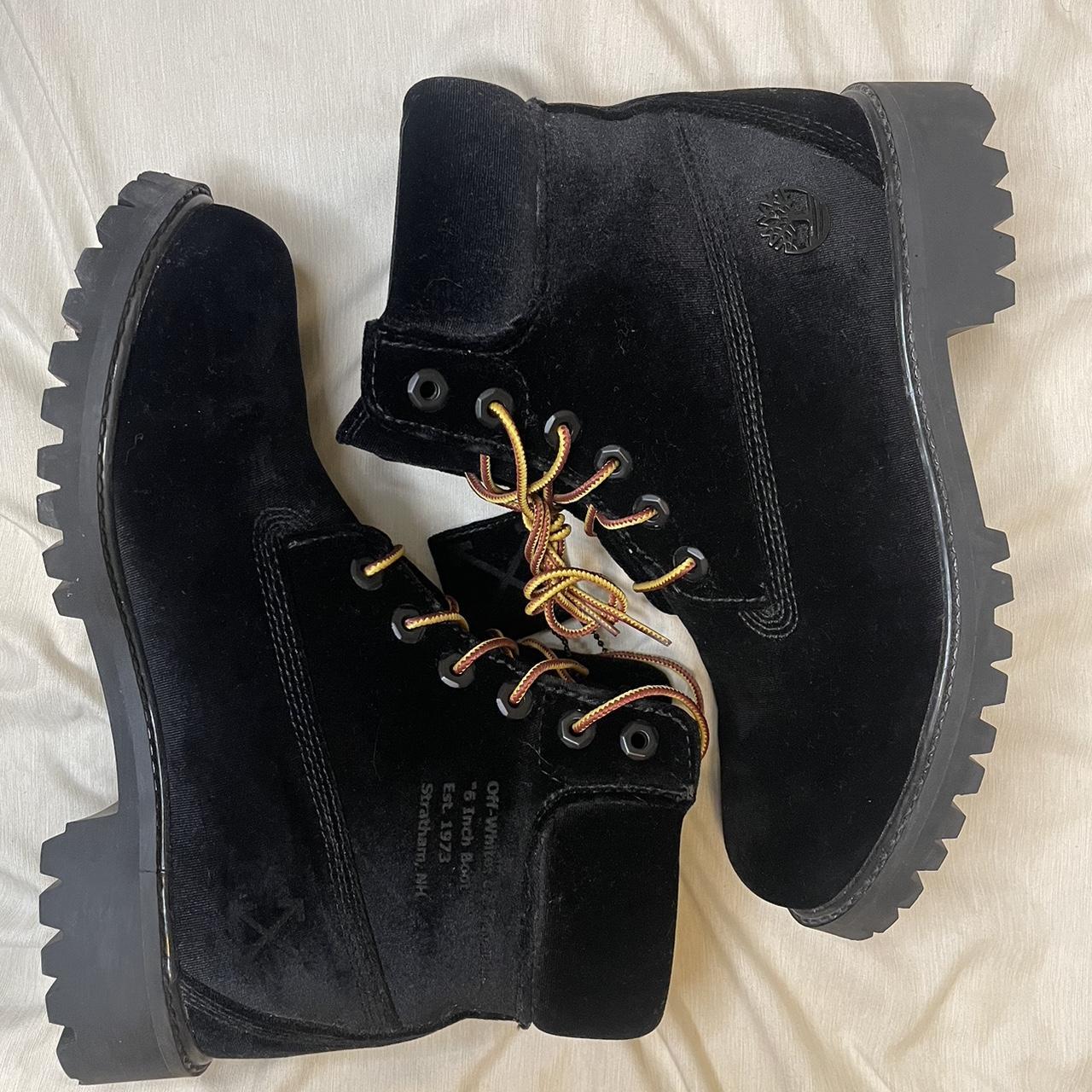 off white timberland black velvet