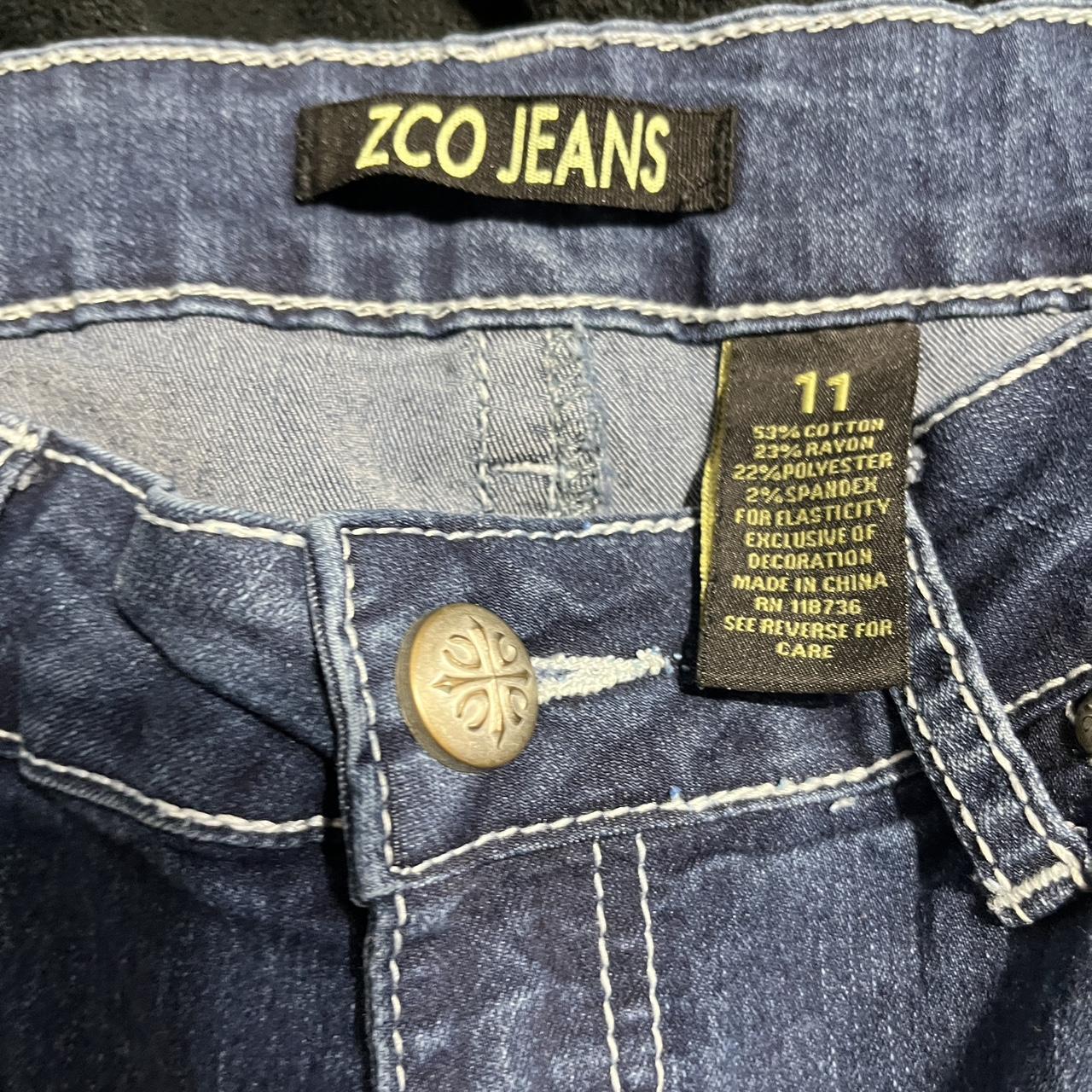 cool zco jeans fire back design 10/10 condition #y2k - Depop