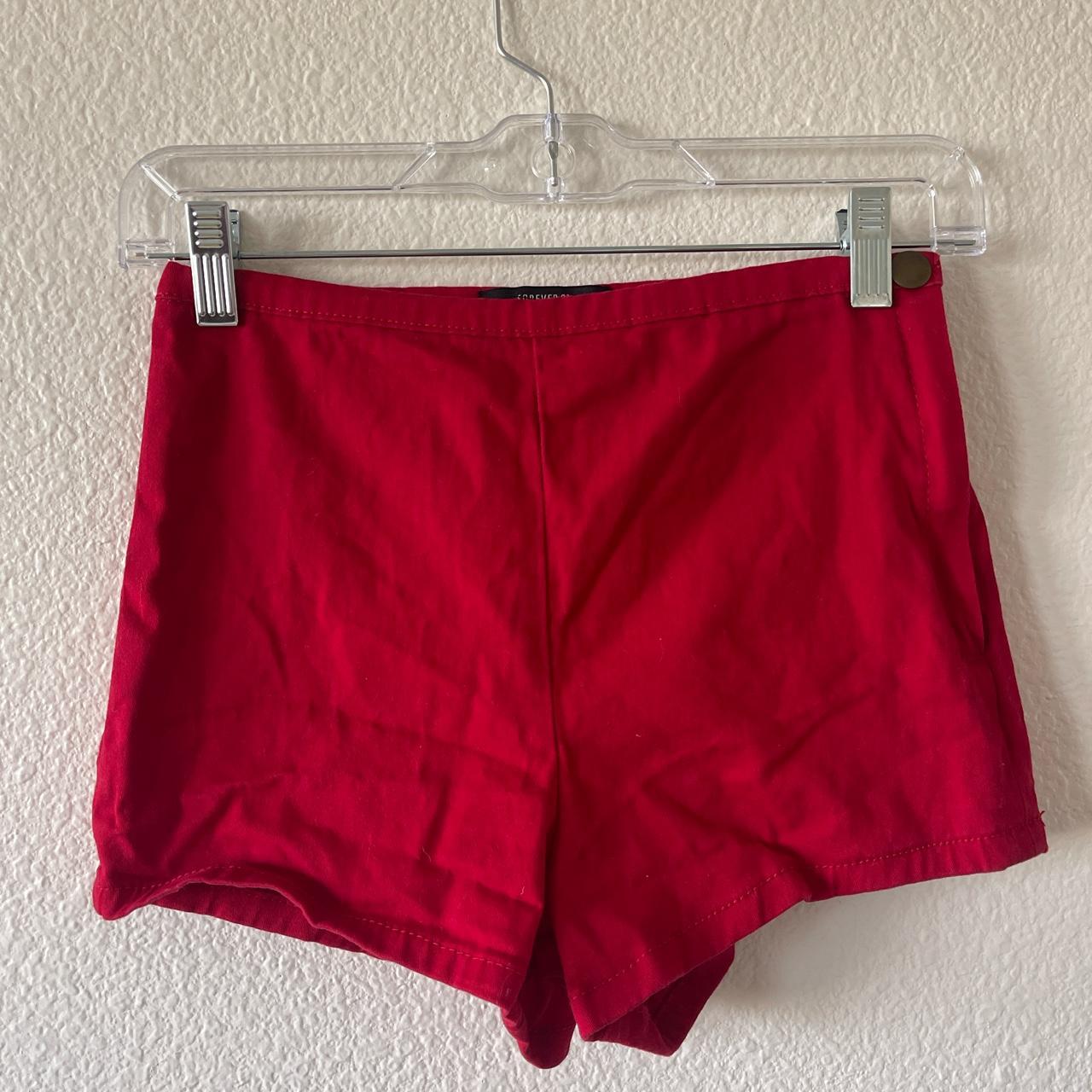 Forever 21 Women S Red Shorts Depop   P0 