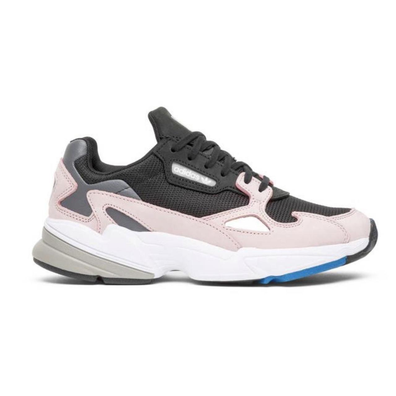 Adidas originals falcon trainer in black and clearance pink