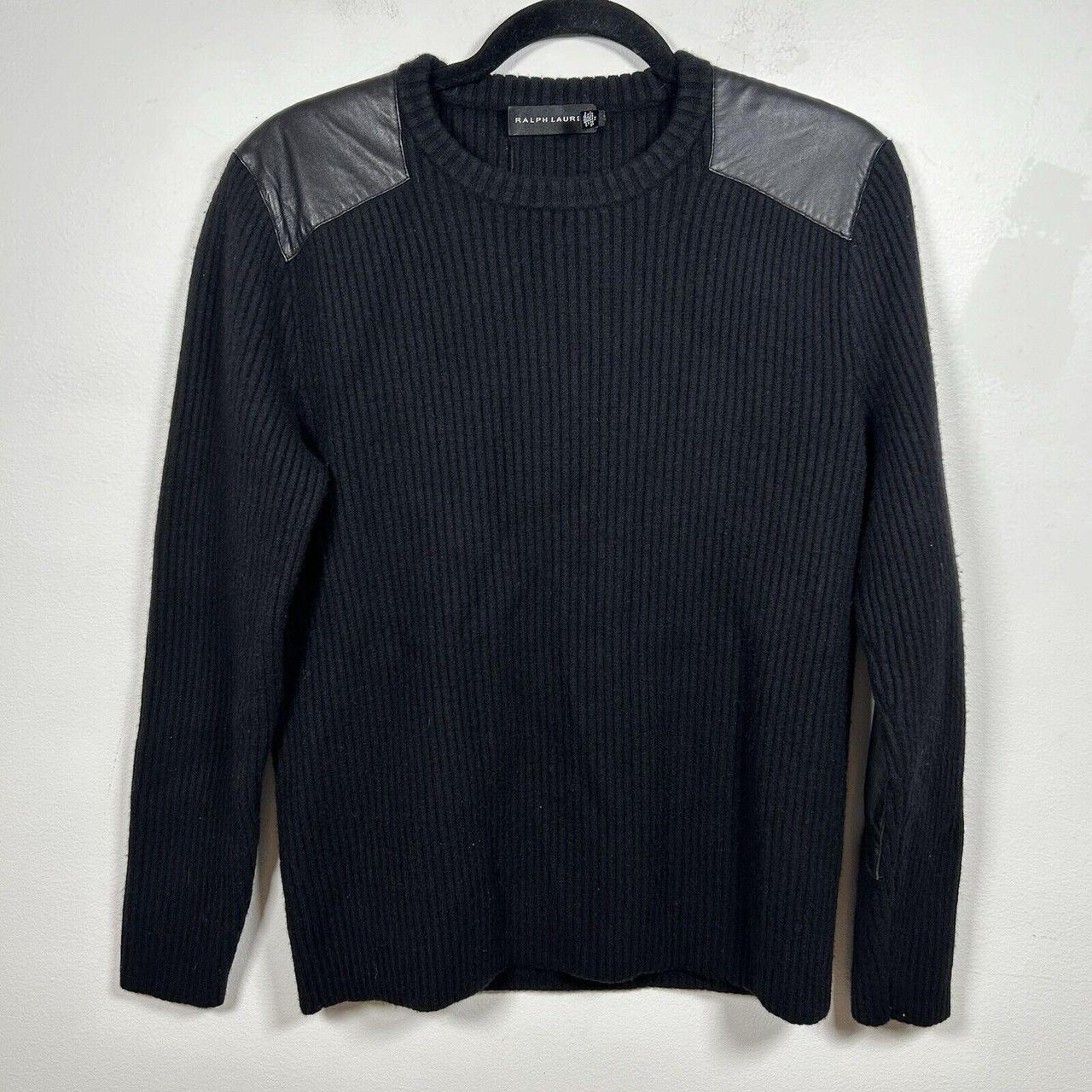 Ralph Lauren Black Label Cashmere Leather Black Knit. Depop