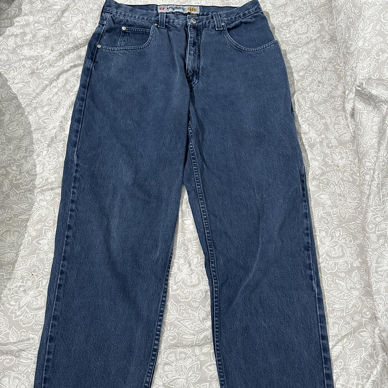 vintage loose fit Anchor Blue jeans waist -... - Depop