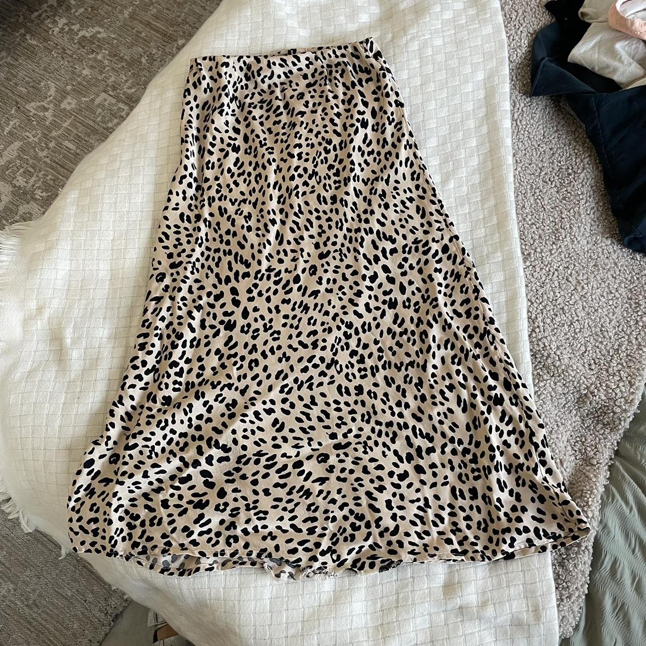 Sportsgirl leopard print satin midi skirt Size 8