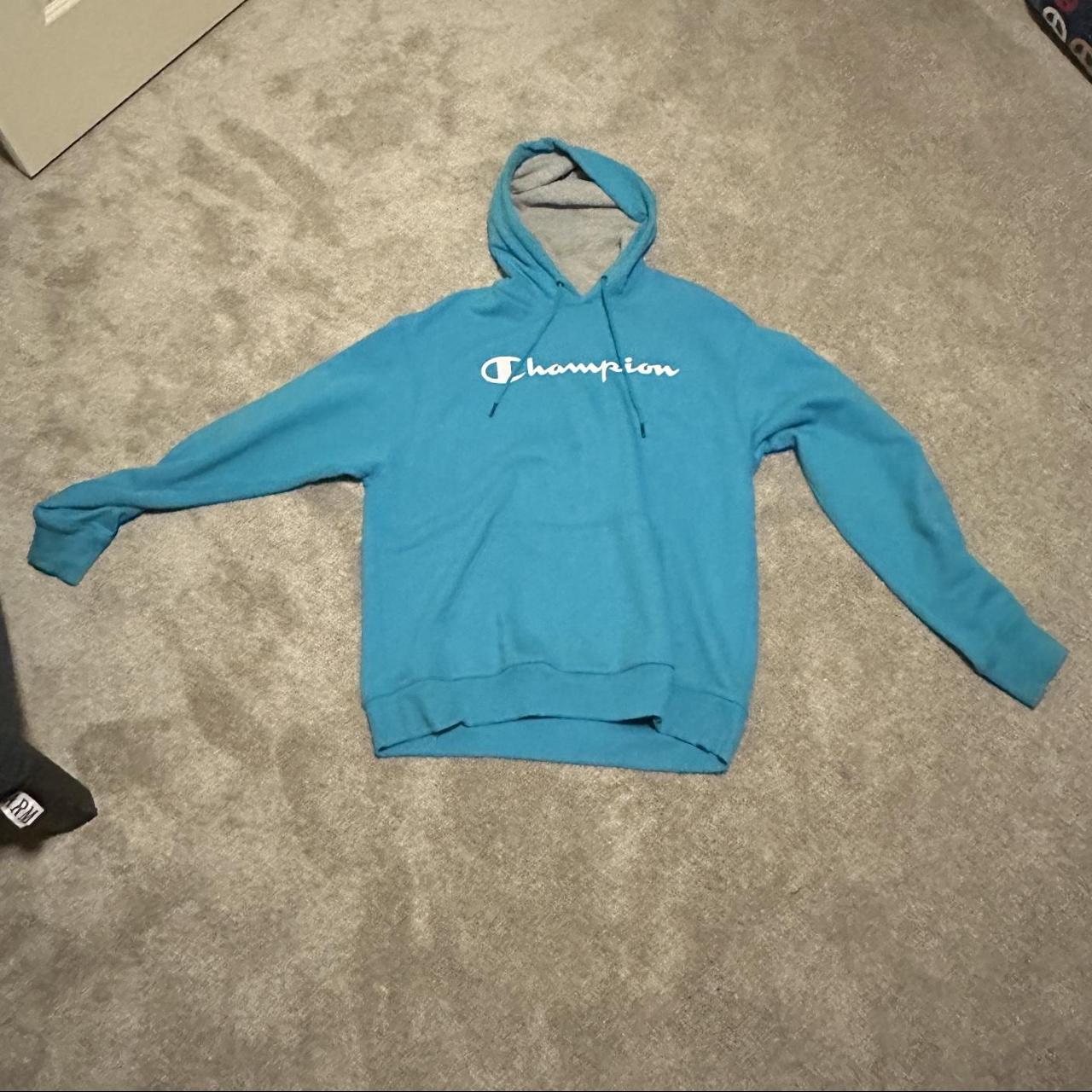 Light Blue Champion Hoodie Size Men’s... - Depop