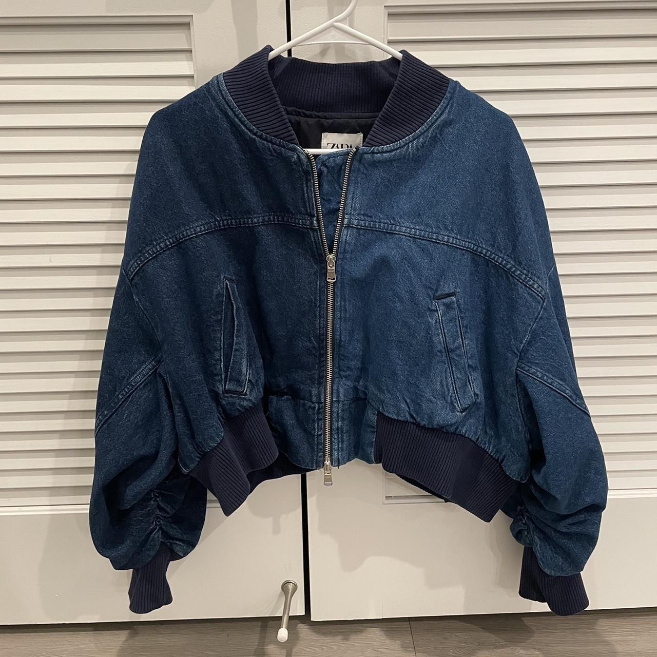 Zara navy clearance bomber jacket