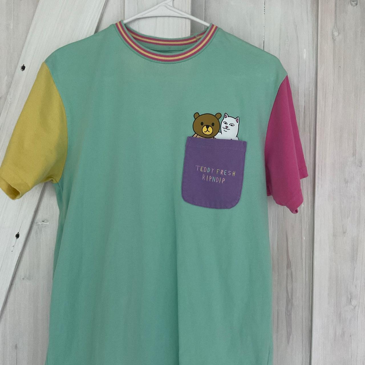 TEDDY FRESH x RIPNDIP CAT BEAR FLIP OFF POCKET TEE