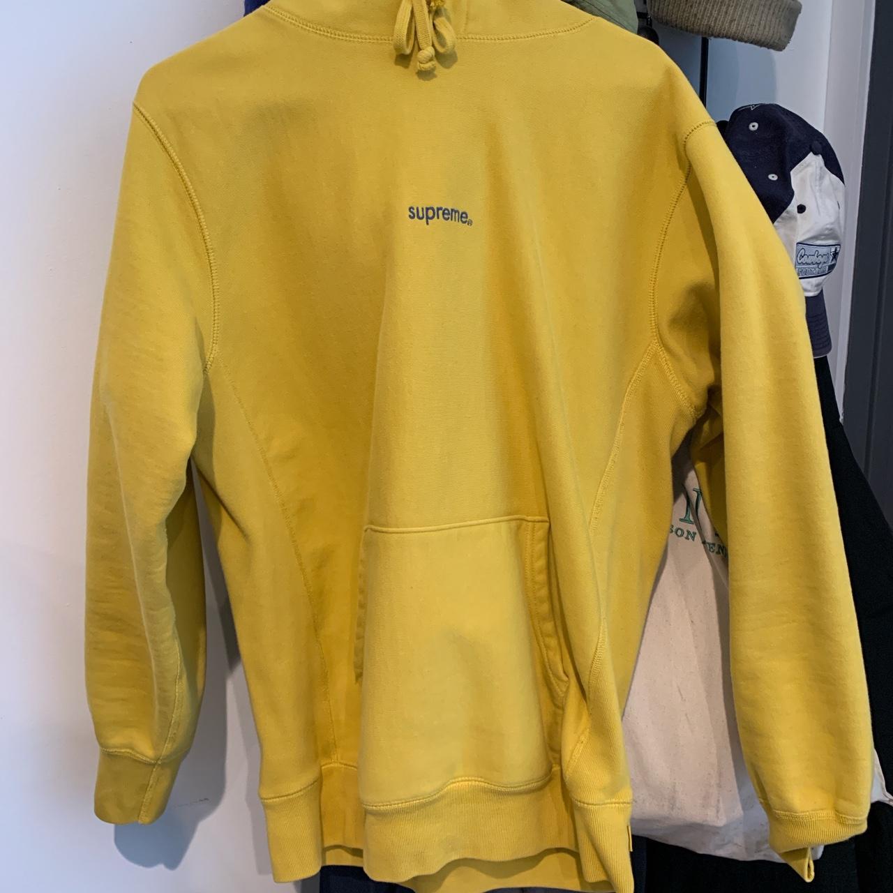 Mustard Supreme Hoodie. Size XL but fits snug