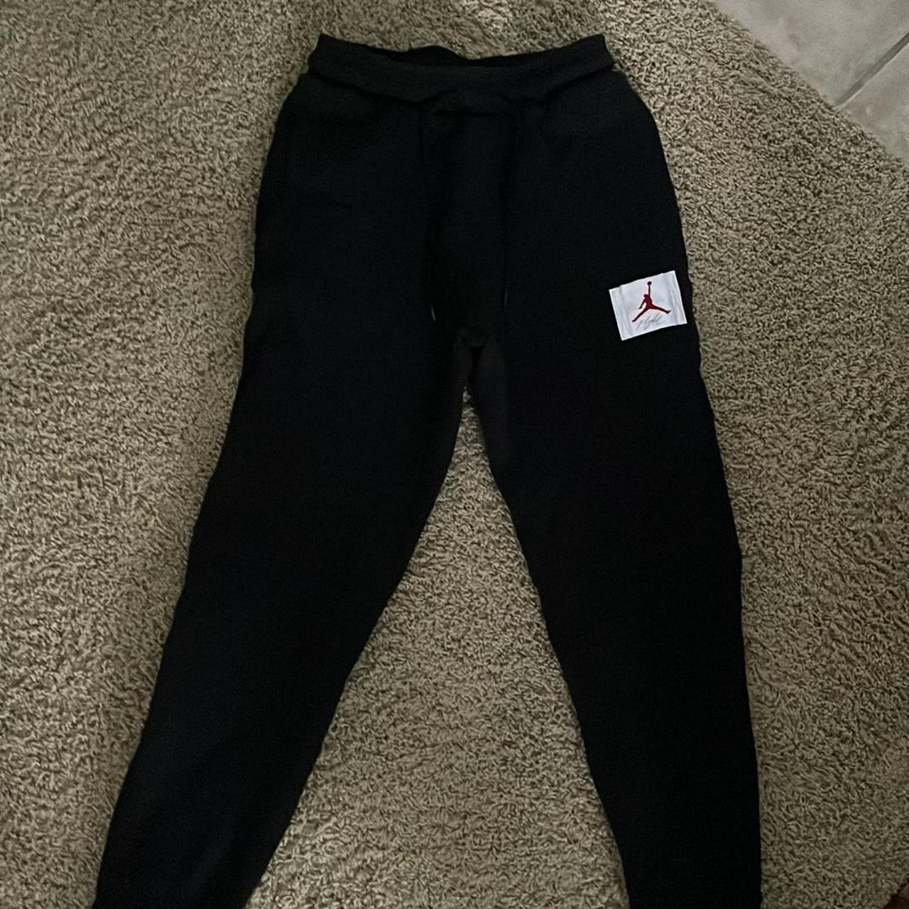 Jordan Men's Black and White Joggers-tracksuits | Depop