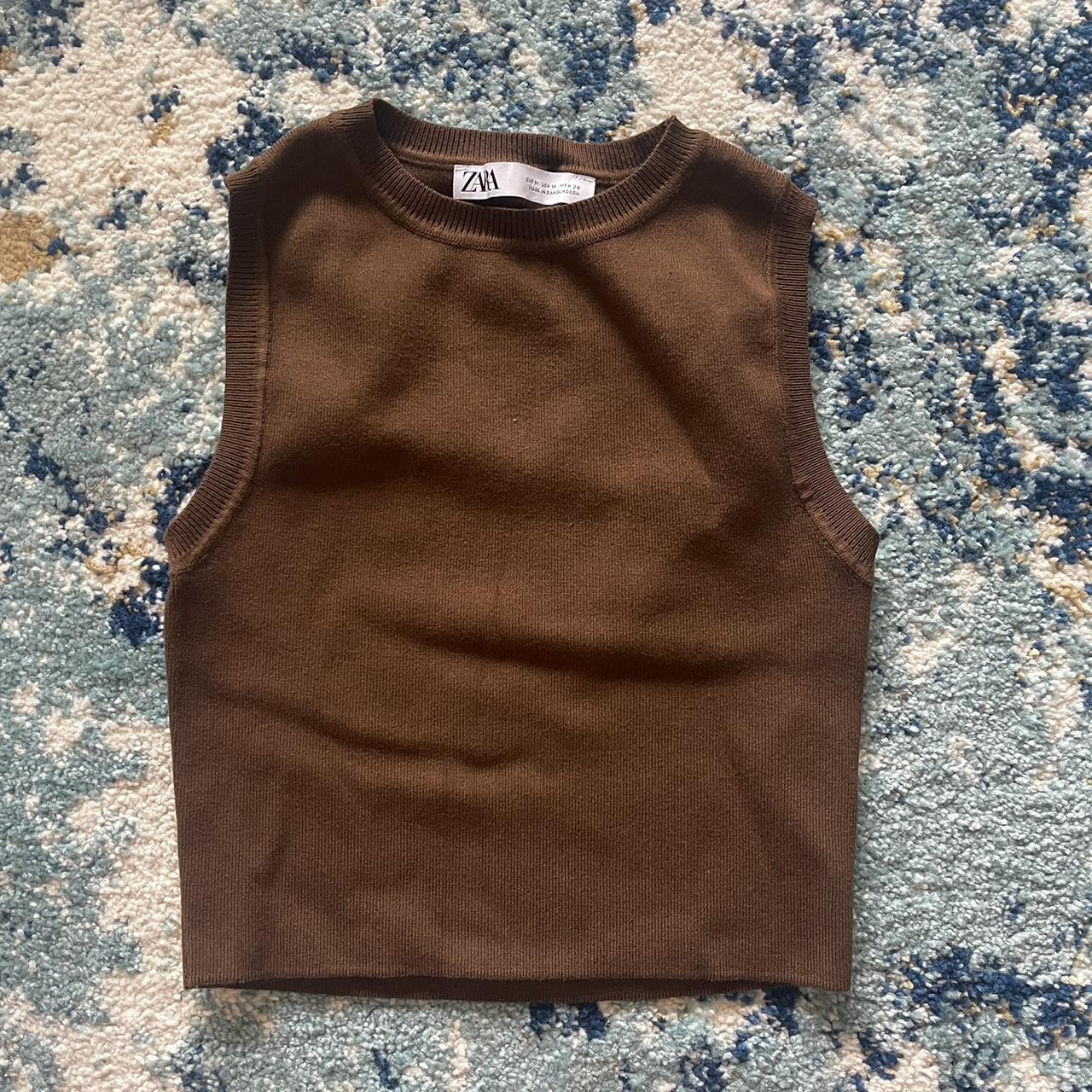 Zara Women's Brown Vest Depop
