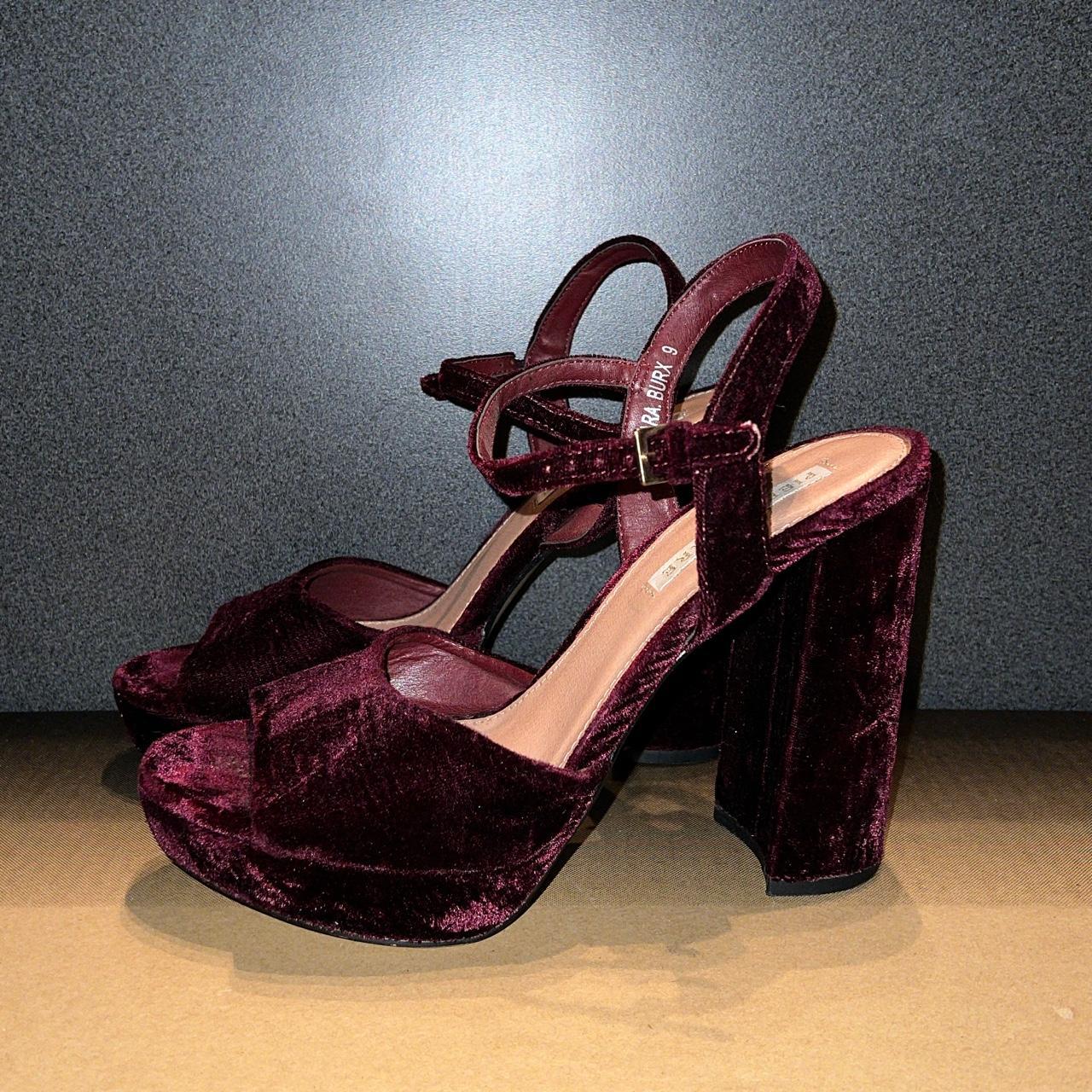 Velvet sales heels burgundy