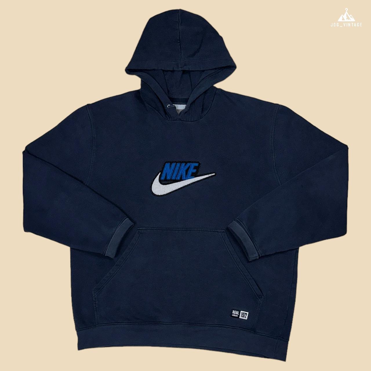 navy Nike spell out hoodie 90s Nike spell out hoodie... - Depop