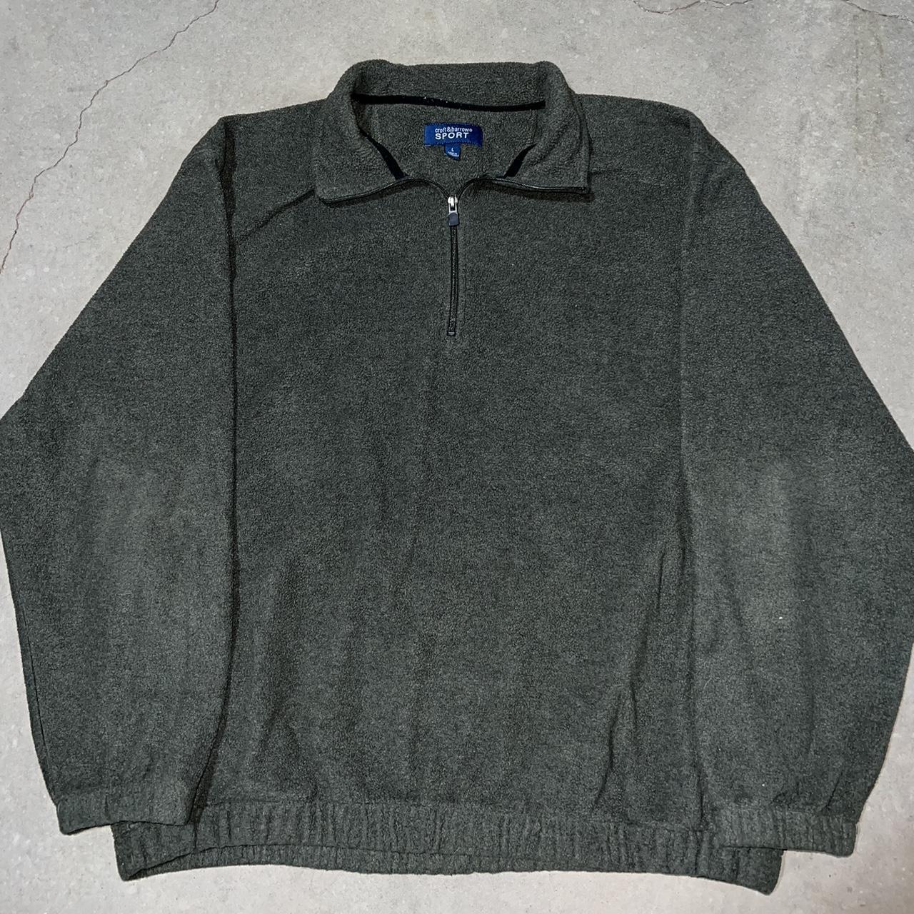 Fleece quarter zip L XL forest green Depop