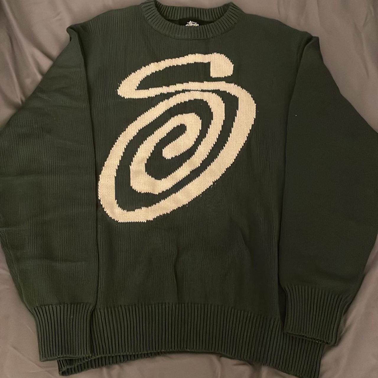 Stussy Curly S Sweater Knit | Green | Size Medium | - Depop