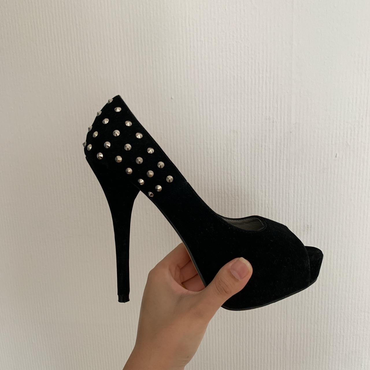 womens black high heels new look