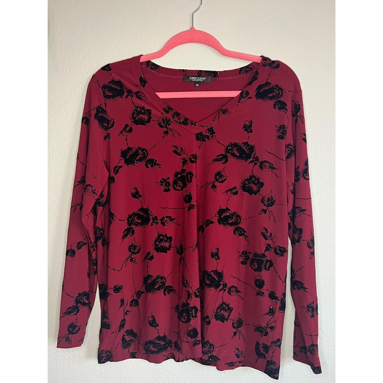 Karen Kane Plus Women's Red and Black Blouse