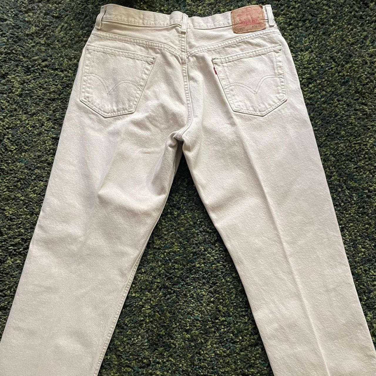 Vintage Rare Cream colored Levi’s 505 Size - 36 x... - Depop