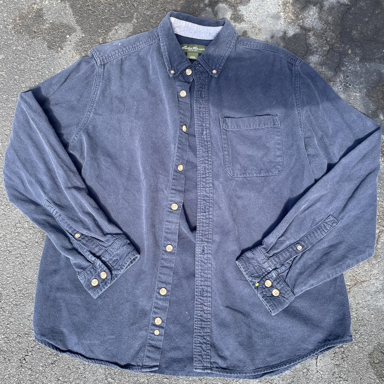 Eddie Bauer Men's Navy Shirt | Depop