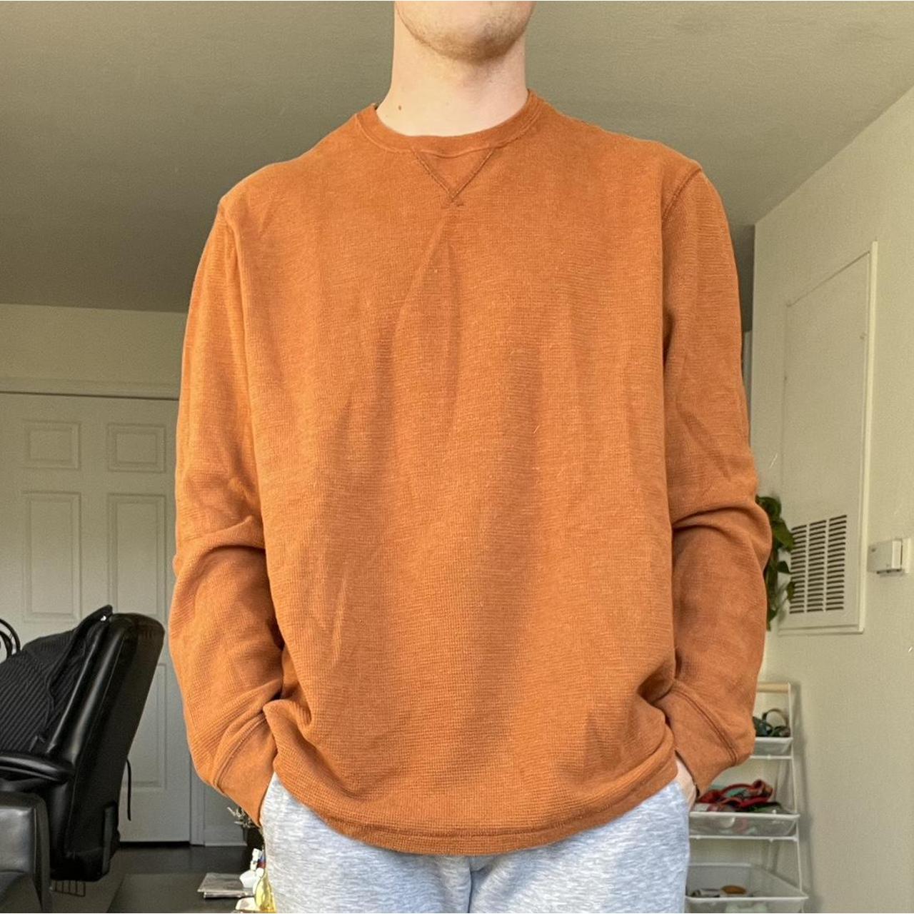Eddie Bauer Men's Orange Tshirt Depop