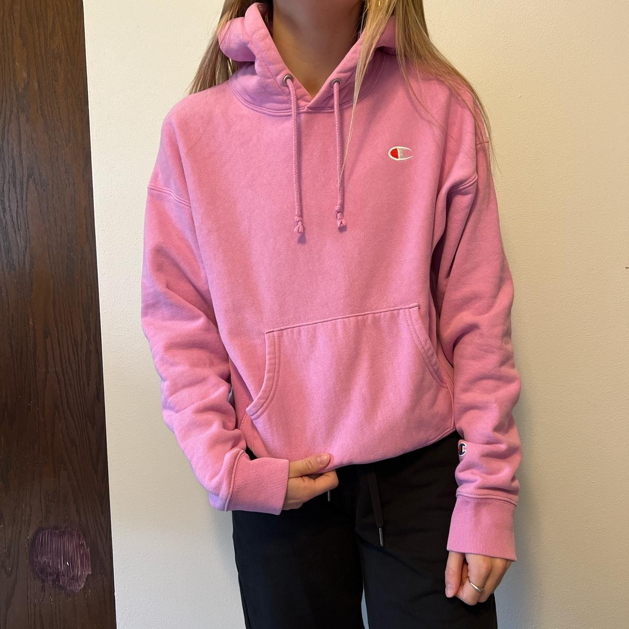 Pink champion hoodie sales women