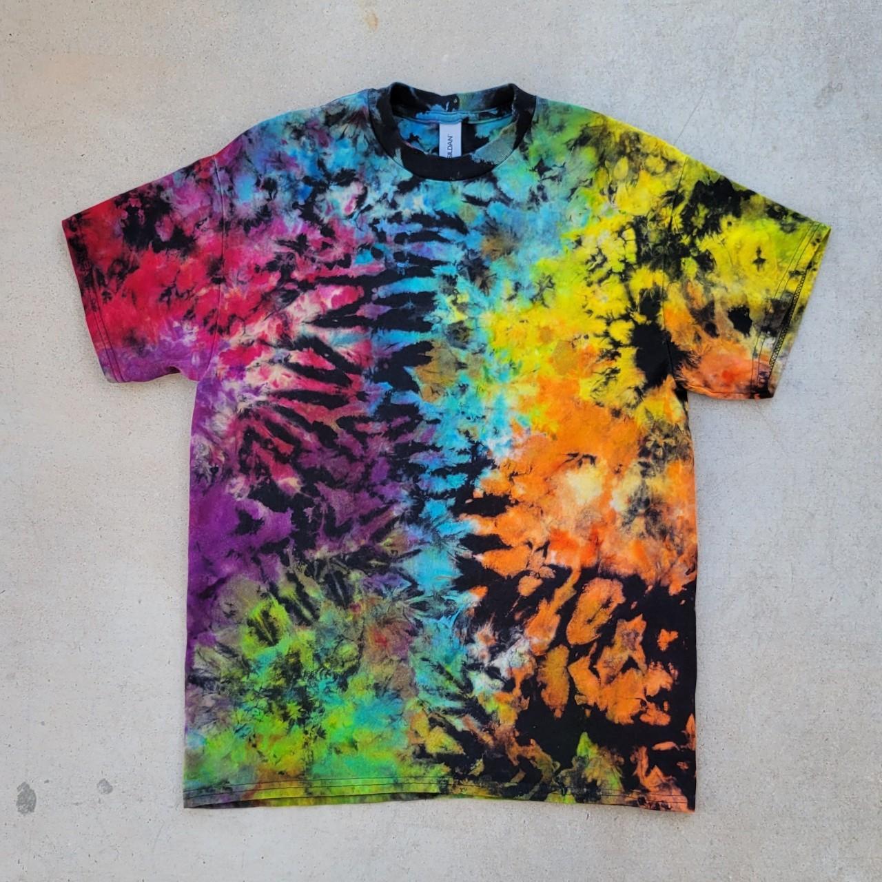 Ice Dye Shirt with Reverse Dye Details