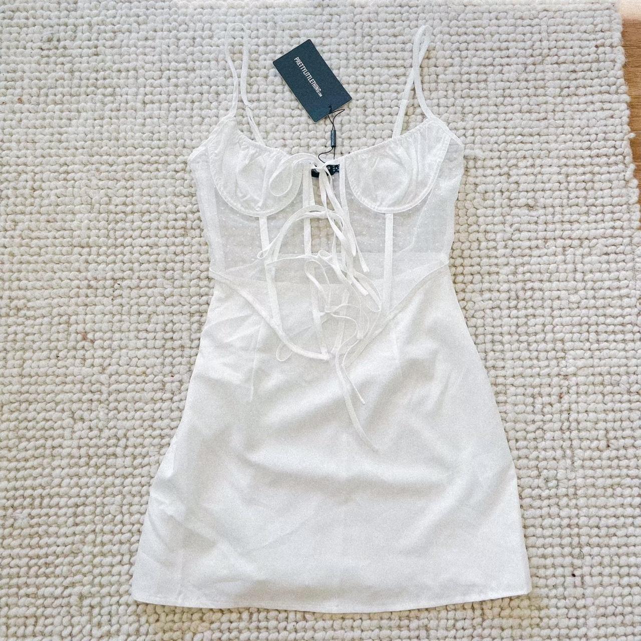 White corset mini dress - size 4 fits small 6 ... - Depop