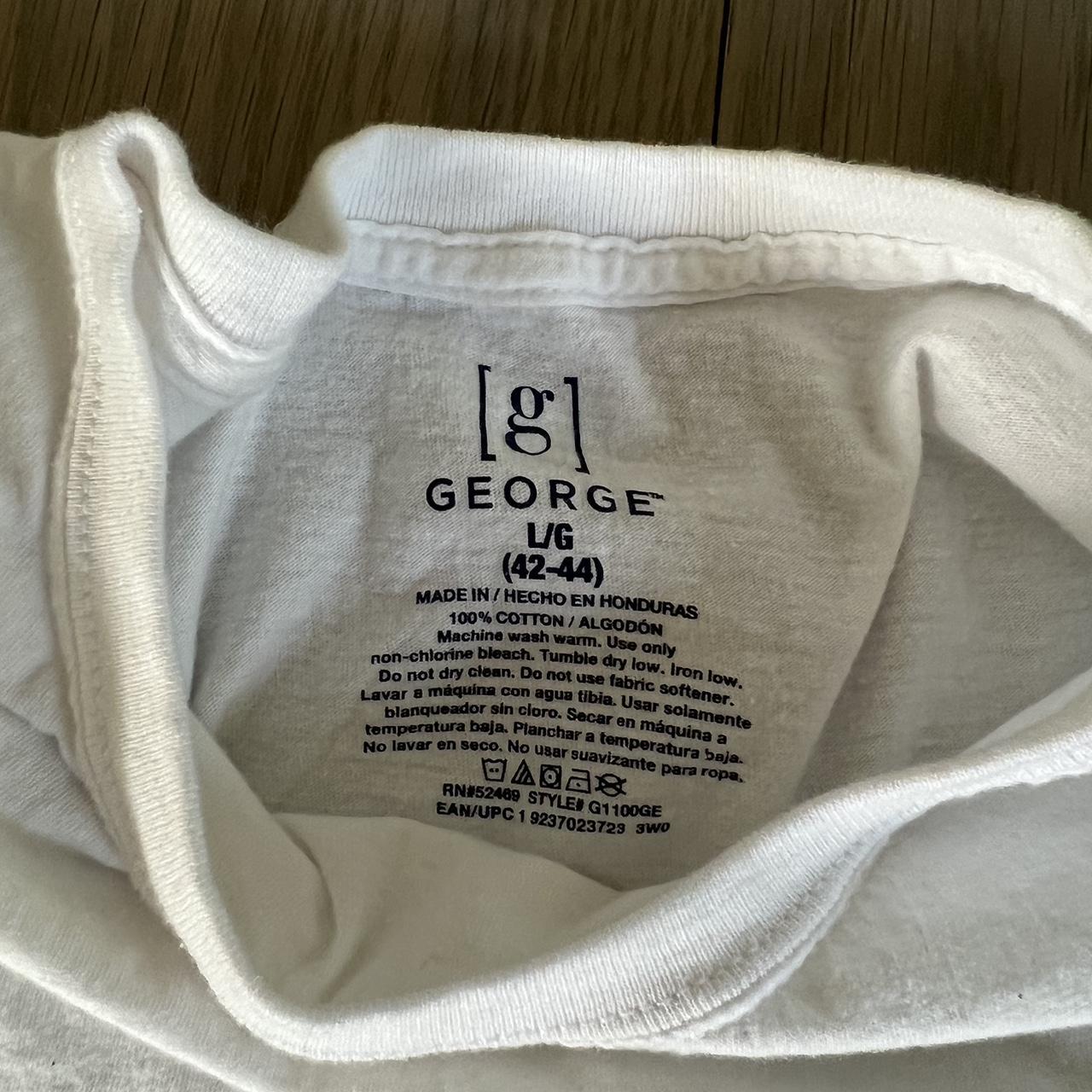 George plain white t shirt, men’s size large, ok... - Depop