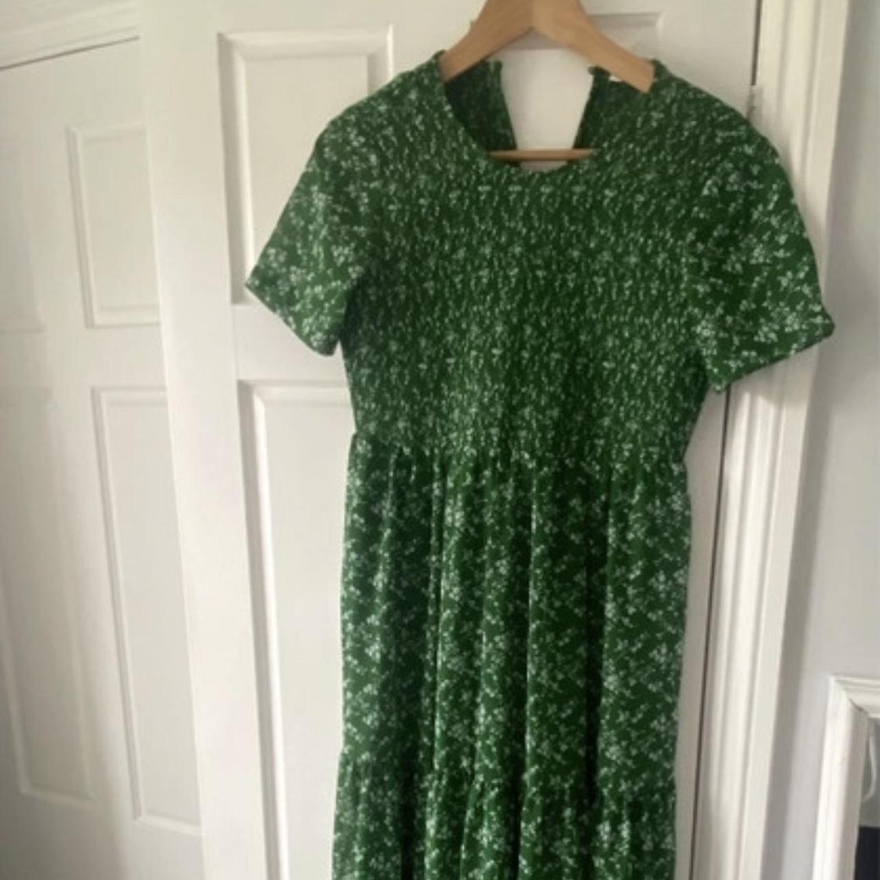 Zara green shirred maxi floral dress. Perfect for... - Depop