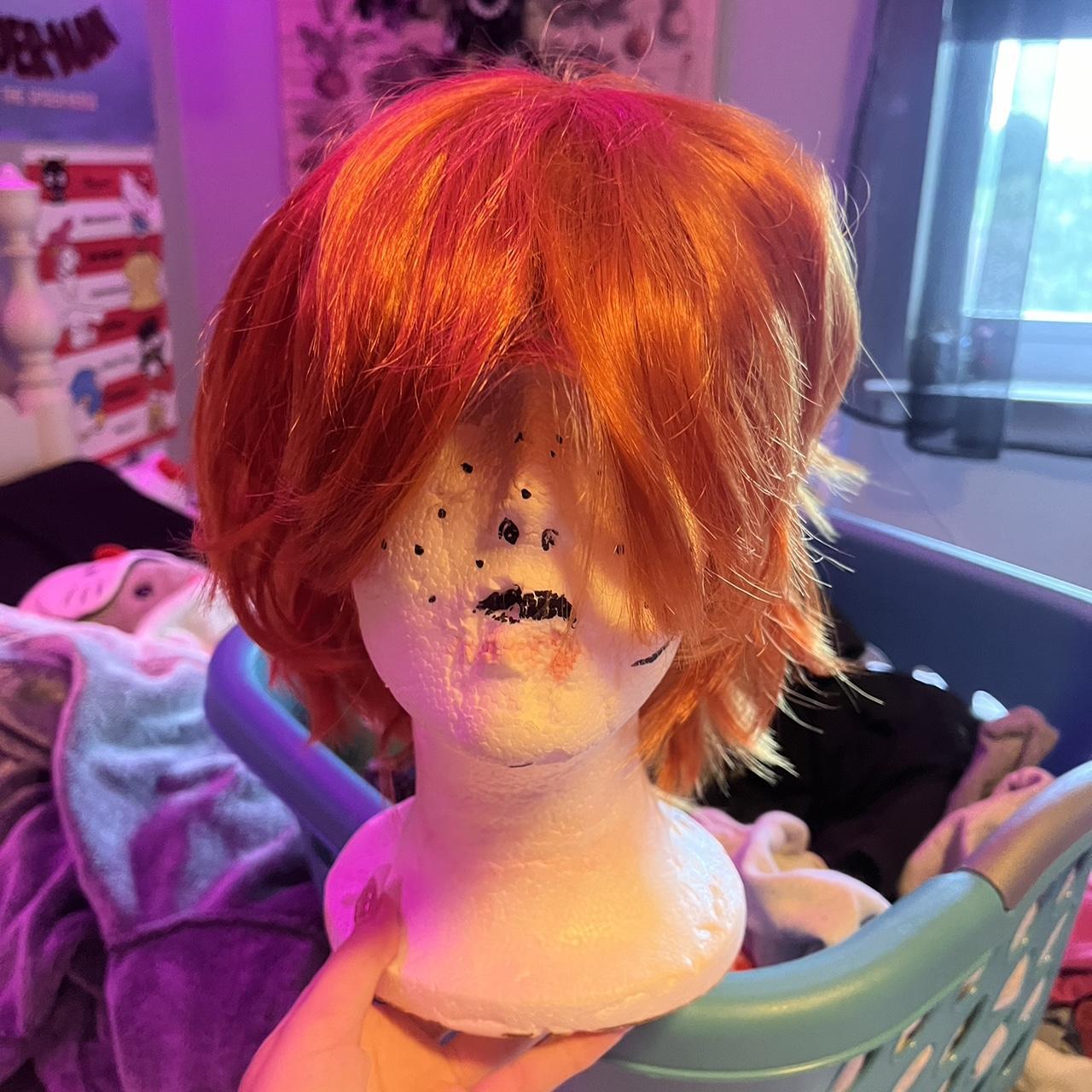 short Orange cosplay wig cosplay hair wig Depop