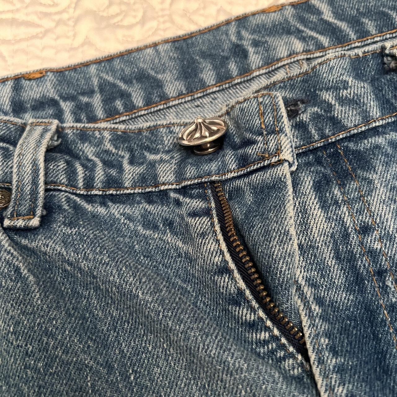 Selling used pair of chrome hearts jeans paid £2750... - Depop