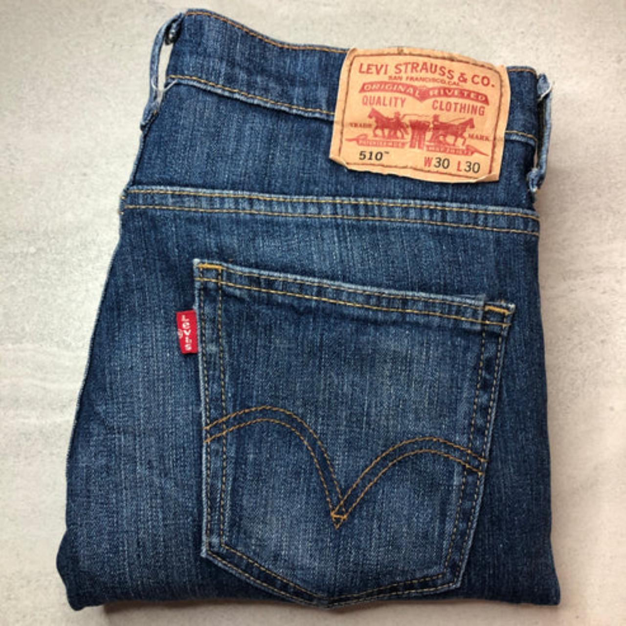 Vintage Levis Strauss 510 Jeans Blue Skinny Straight... - Depop