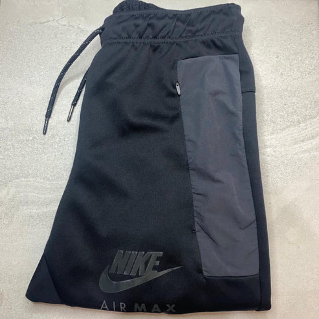 Nike Black Dark Grey Tick Logo Cuffed Track Pant... - Depop