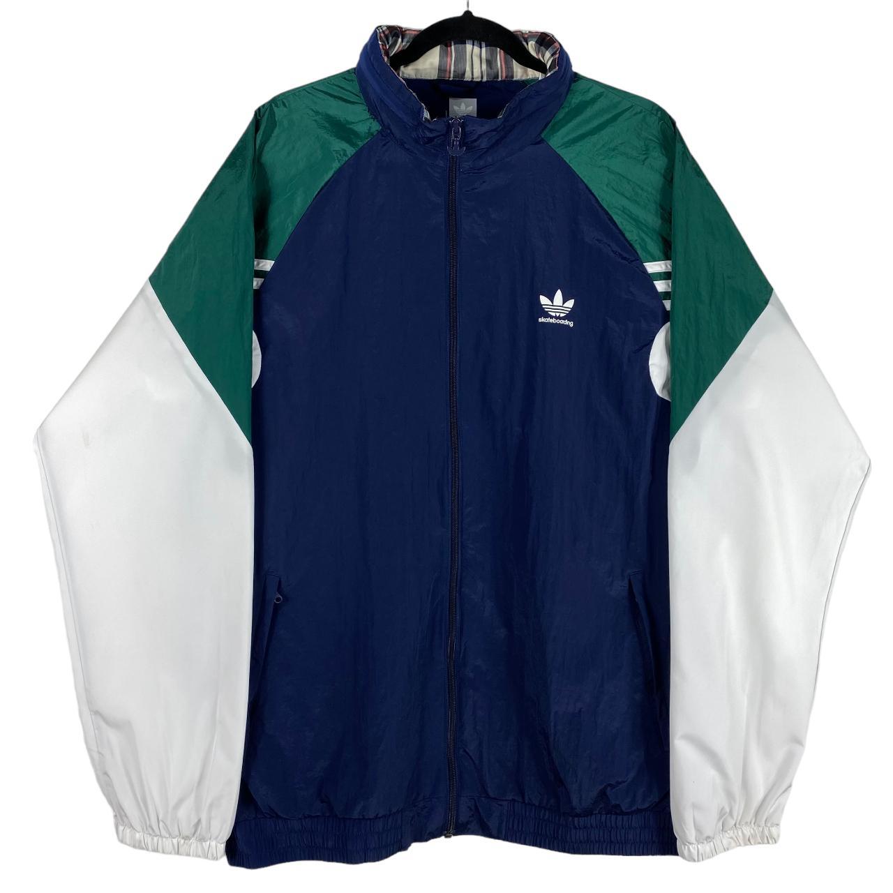 Adidas blue green & white lightweight store track jacket