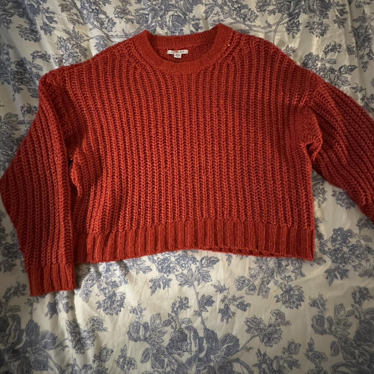 american eagle red sweater - Depop