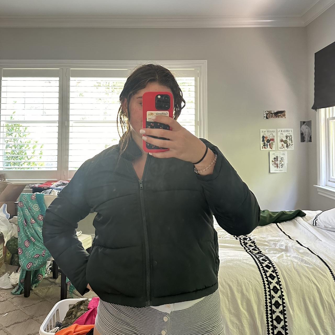 Brandy melville green puffer jacket best sale