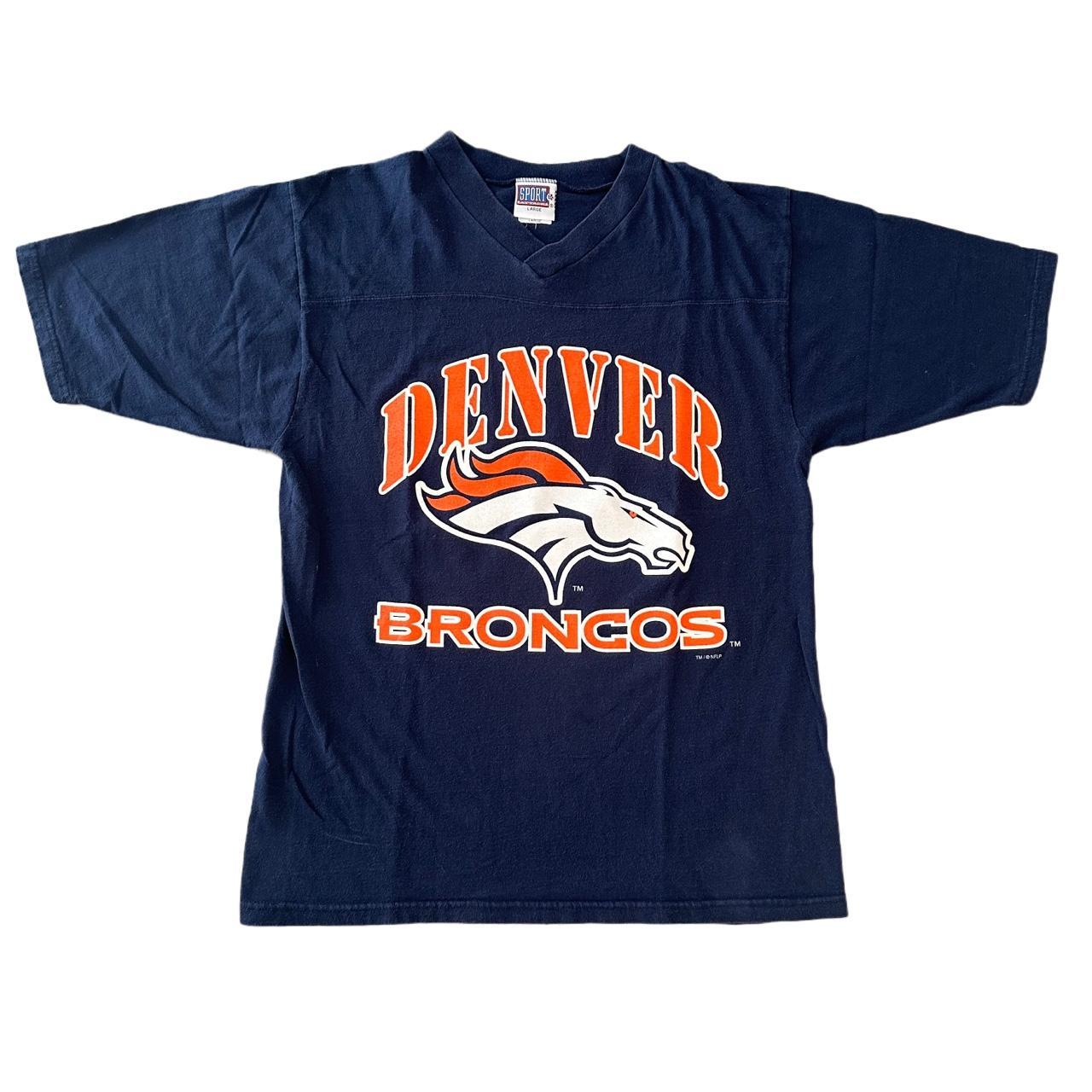 Denver Broncos Mens T-Shirt Size SMALL Orange Color - Depop