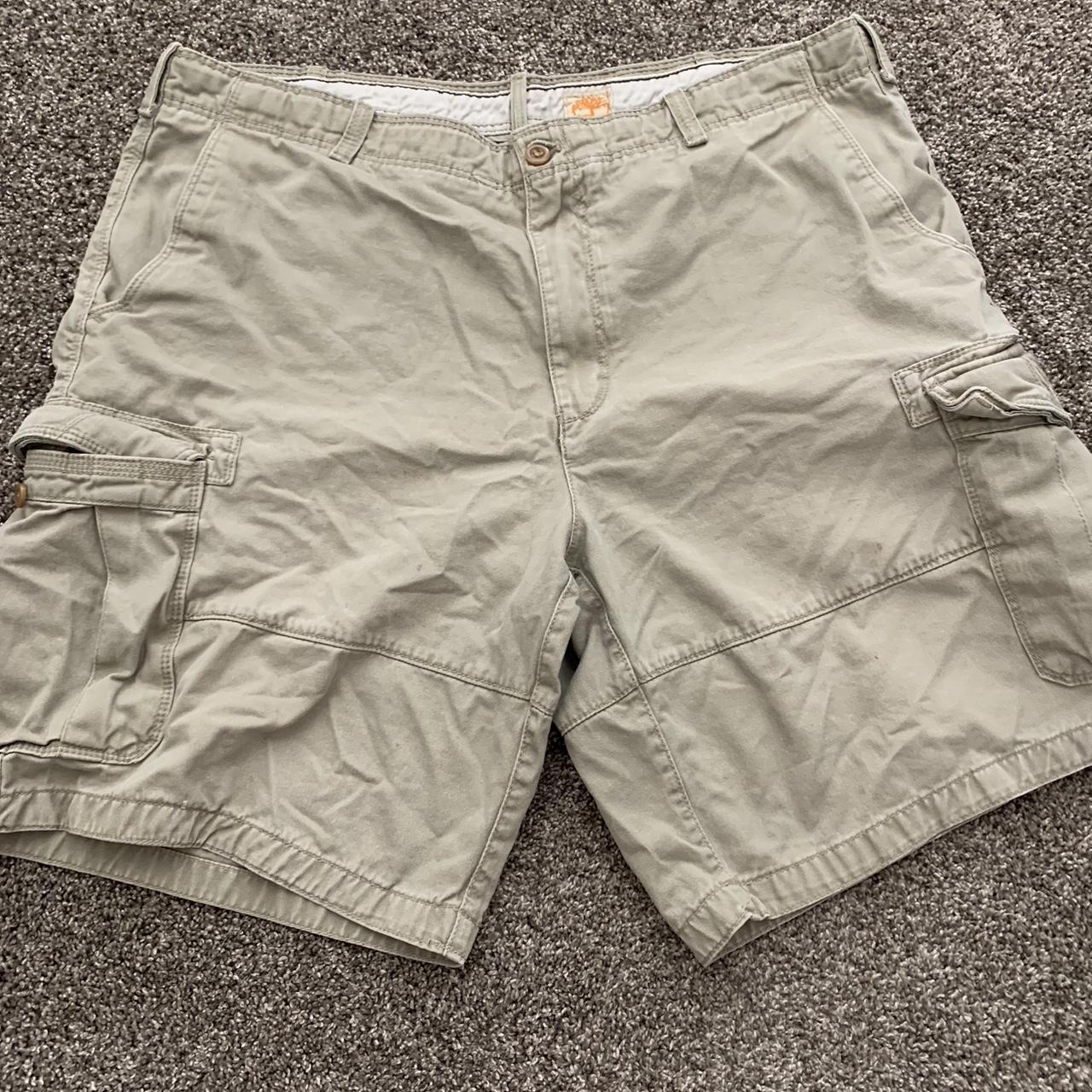 Baggy timberland cargo shorts ! Small stains on the... - Depop