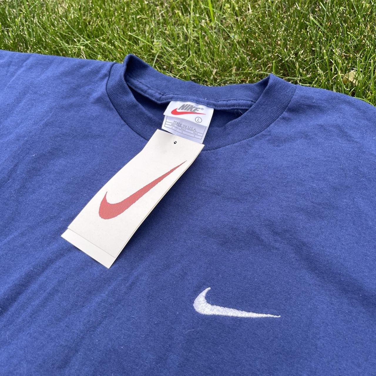 Vintage 90s Nike embroidered T-shirt new with... - Depop