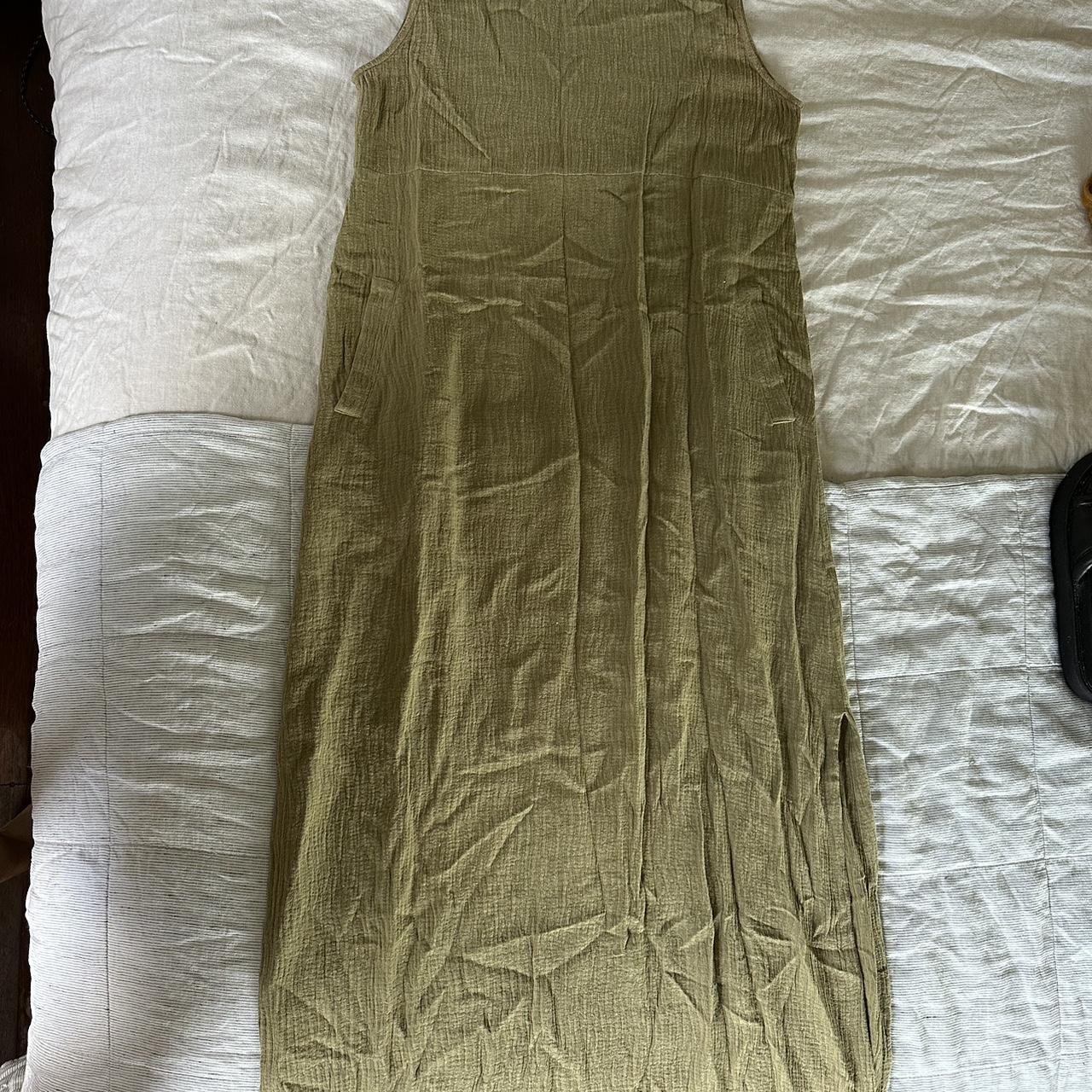 Women's Khaki and Green Dress | Depop