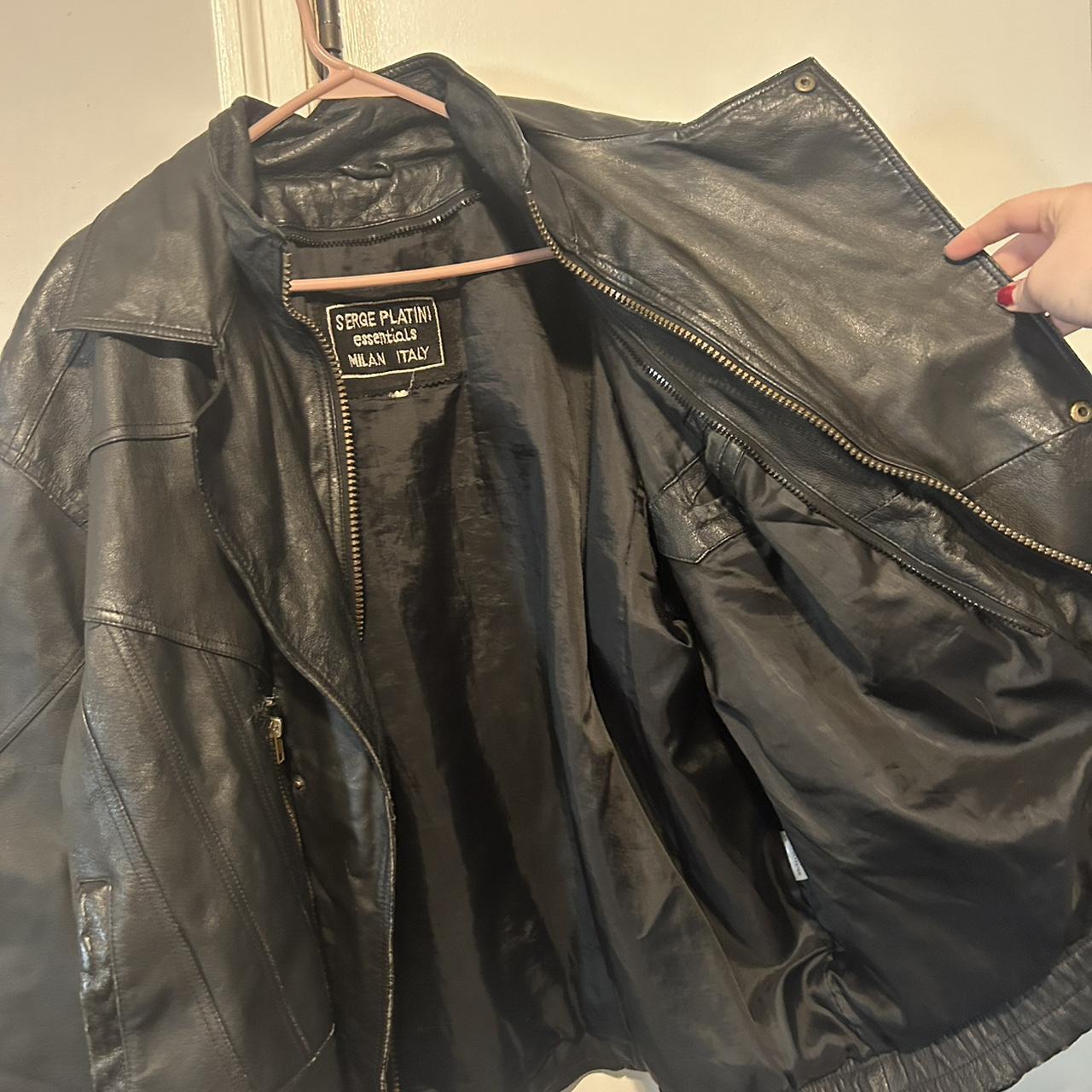 Vintage 1990s Serge 2024 Platini Leather Jacket