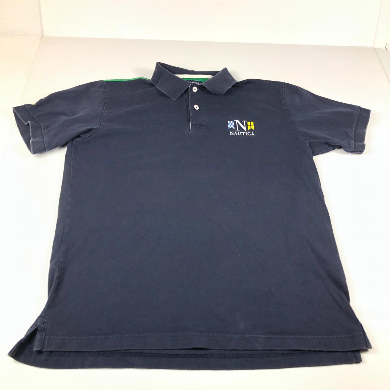 Nautica Polo Shirt Adult Medium Blue Embroidered - Depop