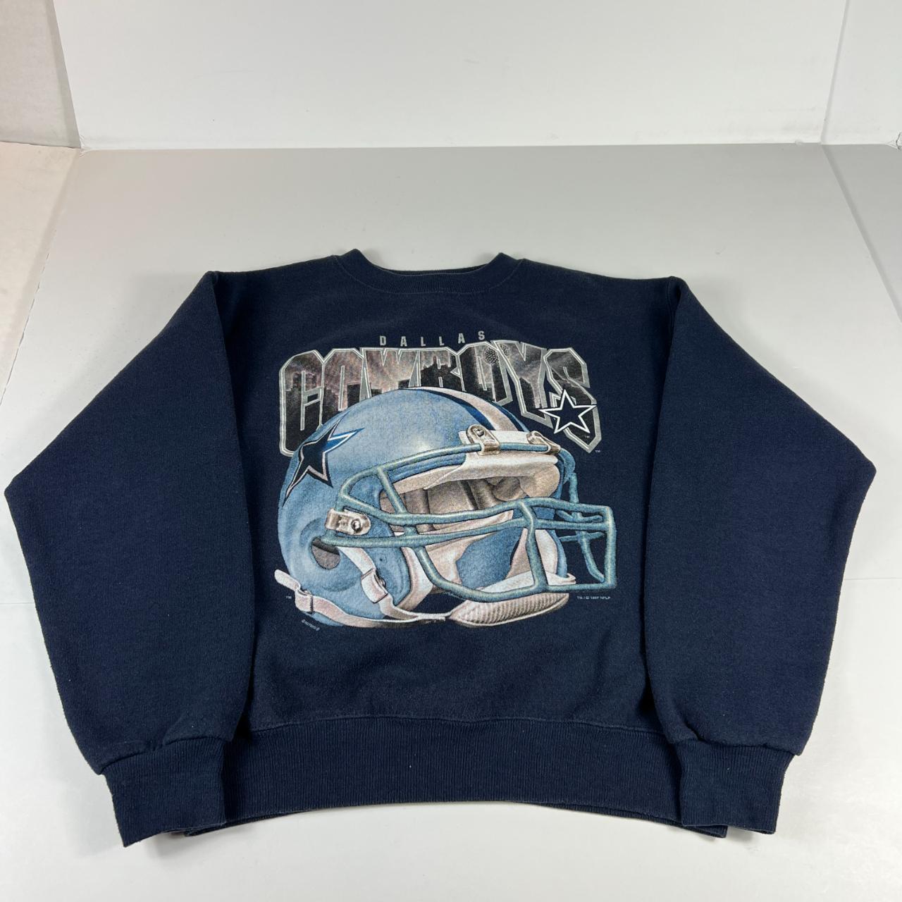 Vintage Dallas Cowboys NFL Crewneck Sweatshirt Large Blue 90s Sweater