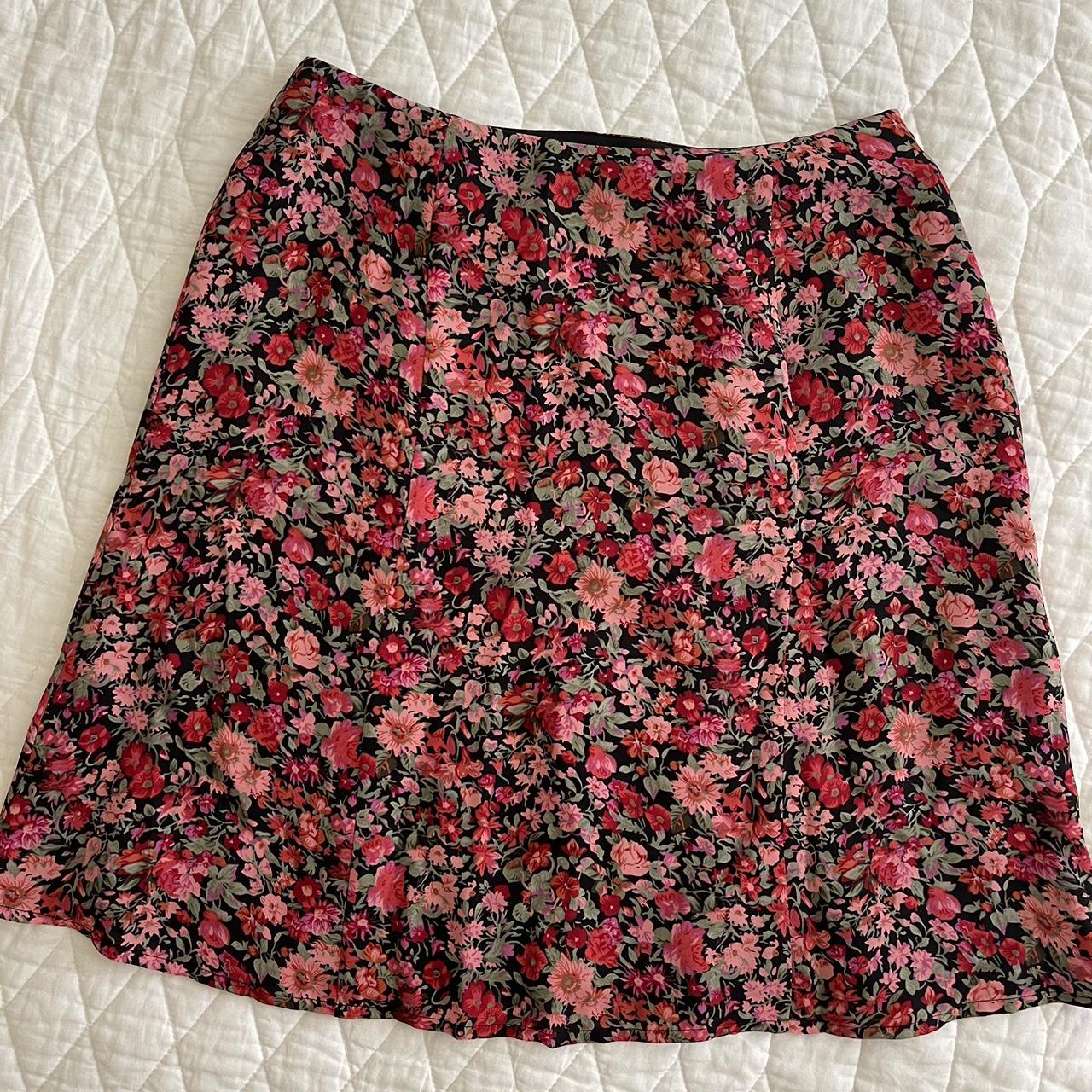 early 2000s silk, midi skirt from petite... - Depop